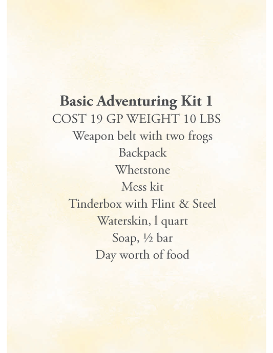 Swords & Wizardry Equipment Deck 1