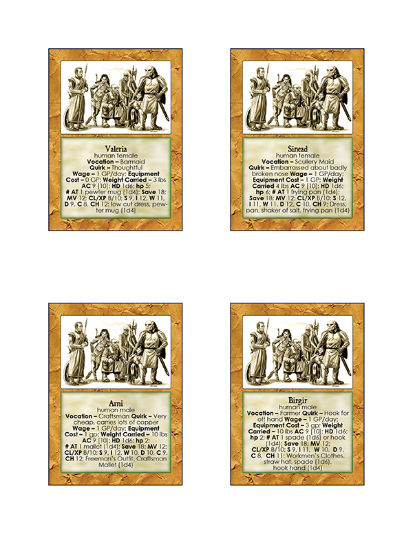 Swords & Wizardry Hireling Deck